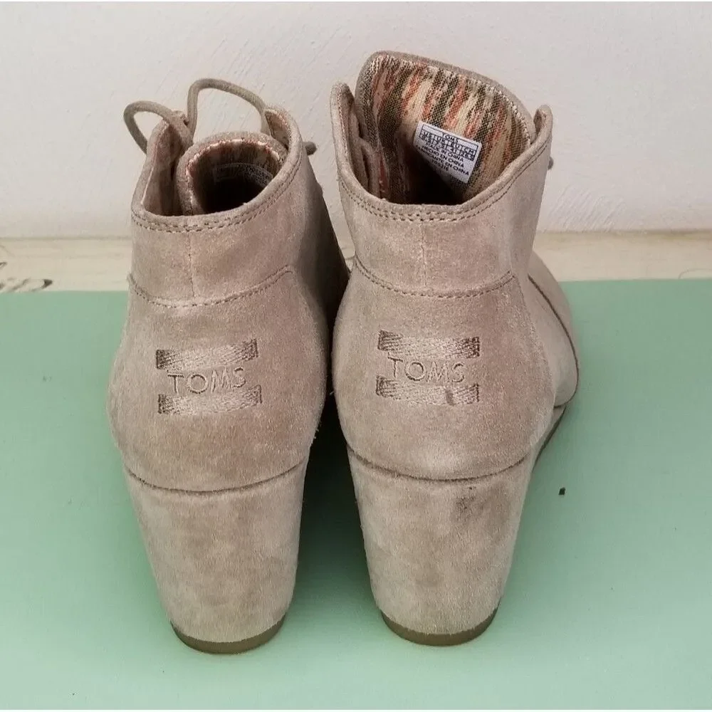 Toms Suede Wedge Ankle Boots